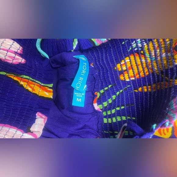 Tori Richard Smocked Hawaiian Floral Dress sz M - Picture 5 of 7